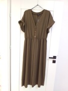 46XXXL 3XL ciemnozielona khaki długa maksi maxi sukienka suknia letnia