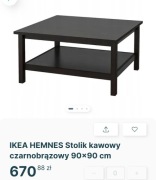 Stolik 90x90 Ikea czarny
