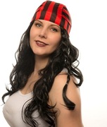 Peruka piracka czarna peruka + chusta na głowę