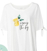 Bluzka esmara w cytryny T-shirt koszulka 56/58 3XL bawełna size z nadrukiem