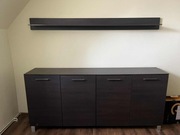 zestaw mebli- komoda, półka wisząca, biurko, szafka nocna