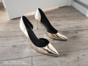 Złote czółenka szpilki klasyczne r 44 Nowe