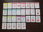 Stare karty własności pól do gry Fortuna z PRL. Karty hoteli, restauracji..