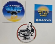 TRZY Naklejki z PEWEX-u, SANYO, BLAUPUNKT, UHER