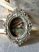 Ręcznie malowana ramka mini obrazek vintage