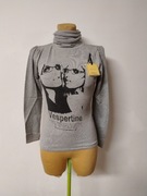 Szary golf z motywem twarzy 