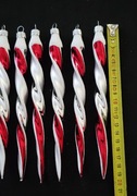 Bombki choinkowe świderki zakręcone sople szklane ozdoby na choinkę retro 