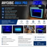 Drukarka 3D Anycubic 4Max Pro + akcesoria + filamenty – stan bardzo dobry