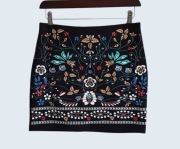 Damska mini spódnica czarna w kwiaty Shein 38/M 