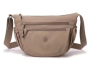 Torebka damska listonoszka nylonowa hobo crossbody Nowa brązowa 