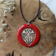 Naszyjnik folk czerwony parzenica