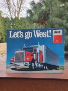 Unikatowy duży szyld metalowy WEST „Let's go West!” Vintage LKW Kenworth
