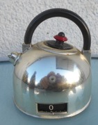 Minutnik kuchenny  w kształcie czajnika, metalowy,  60 minut, oryginał