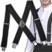 czarne szelki męskie marki Blue Wear metalowe klamry