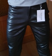 Spodnie męskie skórzane z eko-skóry 