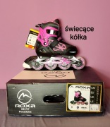 Fabrycznie NOWE - rolki ROXA Heart Alu Kid - r. 35-38 - świecące kółka