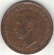 Wielka Brytania half penny 1/2 pensa 1945 - 25,4 mm - nr 4