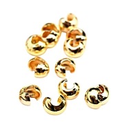 Koraliki Osłonki Maskujące, Zaciskowe, Mosiądz Pozłacane 18K, 4 mm, 5 szt.