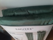 2x zasłony zielone aksamitne welurowe na kółkach przelotkach Smukee  