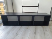 Półka Szafka Wisząca RTV Czarny Czarna Matowa 130cm 1,3m pod telewizor