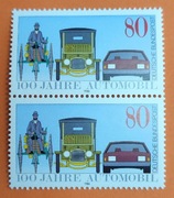 Niemcy DB znaczki 1986 # 1268** 100 lat samochodu dwójka pionowa 