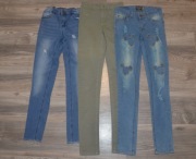 3x modne Spodnie Jeansy rozm.158