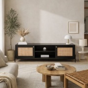 Szafka RTV Vienna Westwing | Lite Drewno Mango | Plecionka Wiedeńska