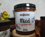 Miód wielokwiatowy kremowany z cynamonem 450 gram 