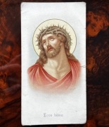 ANTYK 1909! Obrazek religijny Ecce Homo - Zbawiciel - Ponad 100 lat