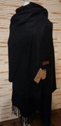 Piękny szal 50%kaszmir 50% wełna firmy Cashmere Blend r200x70 czarny