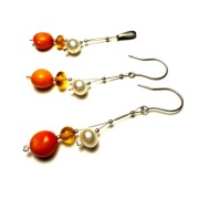 Fiolekart - Komplet, biżuteria artystyczna / koral, bursztyn, perły...