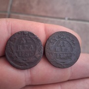 Lot Rosja, 2 x Dienga, Elżbieta Pietrowna, 1750, 1754