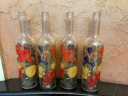 Ozdobna butelka z grafiką - KWIATY - 750 ml - jedyna