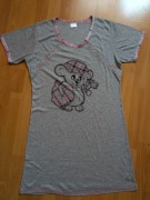 Szara koszula nocna z różowym misiem