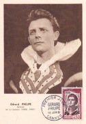 Francja. Gerard Philipe - Karta filatelistyczna maximum - 1961 r.