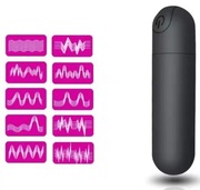 Mini Bullet Wibrator Damski (Czarny) Dyskretny (ładowie USB) 10 programow