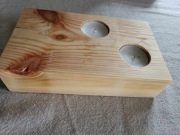 rustykalny świecznik drewniany świecznik na tealighty sosnowy upcykling