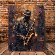 Obraz - Reprodukcja na płótnie: Saksofonista Jazzowy