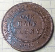 Australia 1/2 Penny 1934
