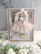 Pamiątka Chrztu Świętego Anioł Stróż w ramce 