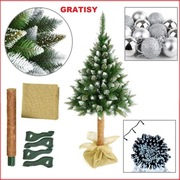 CHOINKA NA PNIU 180 CM ZESTAW 100LED + 6 BOMBEK 