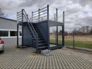 Kontener modułowy z tarasem na biuro, gastronomie 