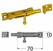 Zasuwa 70x10mm z ryglem okrągłym WOS70 ocynk złoty DMX 8572