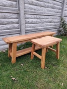 Ławeczka ryczka stołek drewniany dębowy 