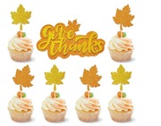 Zestaw 13 ozdób na tort z jesiennym liściem klonu dekoracja tortu