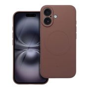Etui do iPhone 16 Silicone case magsafe brown + szkło