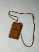 Mała brązowa torebka damska portfel na ramię portmonetka skórzana