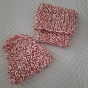 Fiolekart - Komplet - czapka i golf, komin 100% ALPAKA 