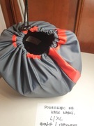 Pokrowiec na kask narciarski Uniwersalny L/XL lycra rozciągliwy grafit/red