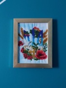 Haftowany obraz Tryzub godło Ukrainy 